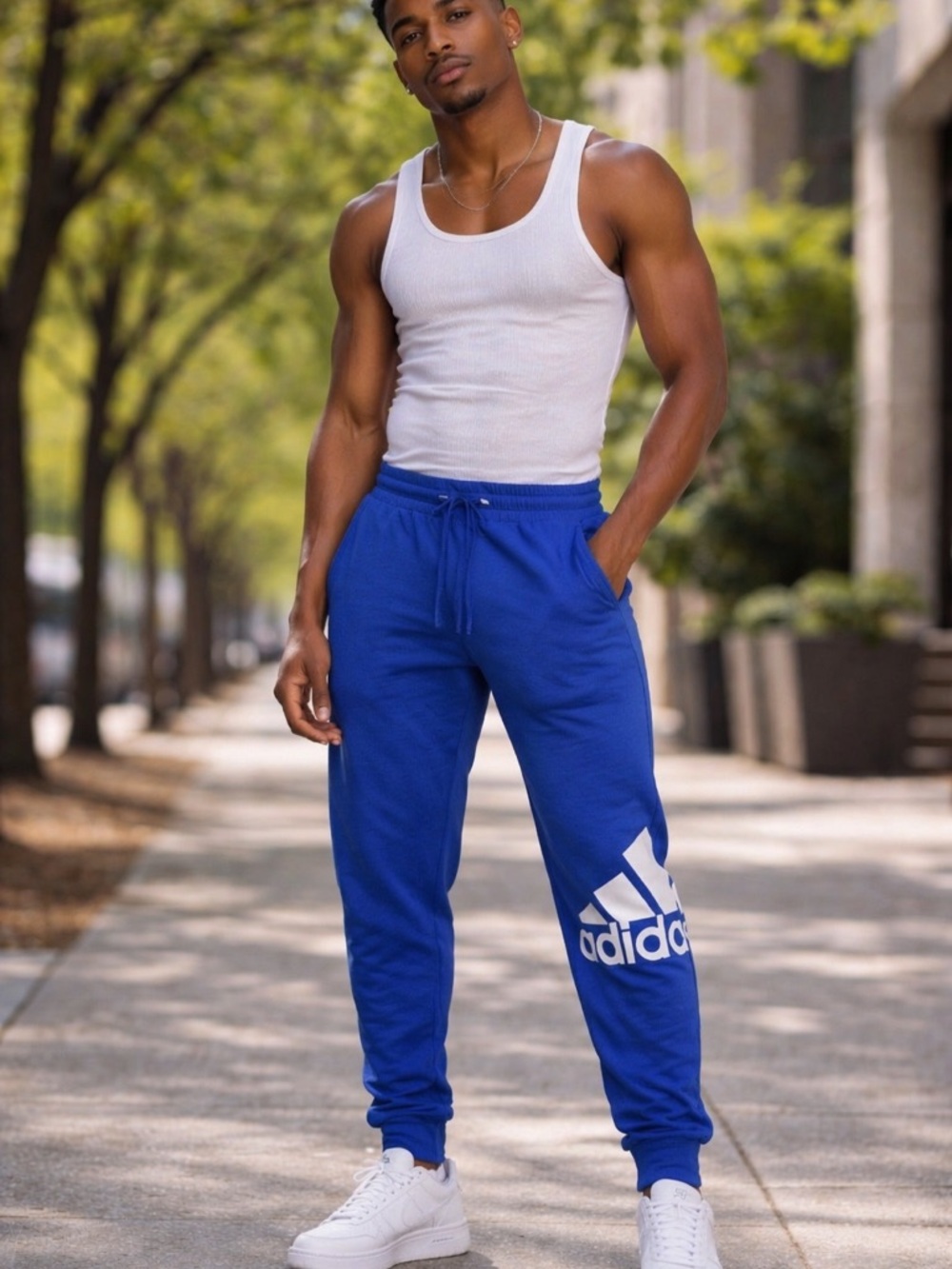 adidas Royal Blue Logo Track Joggers